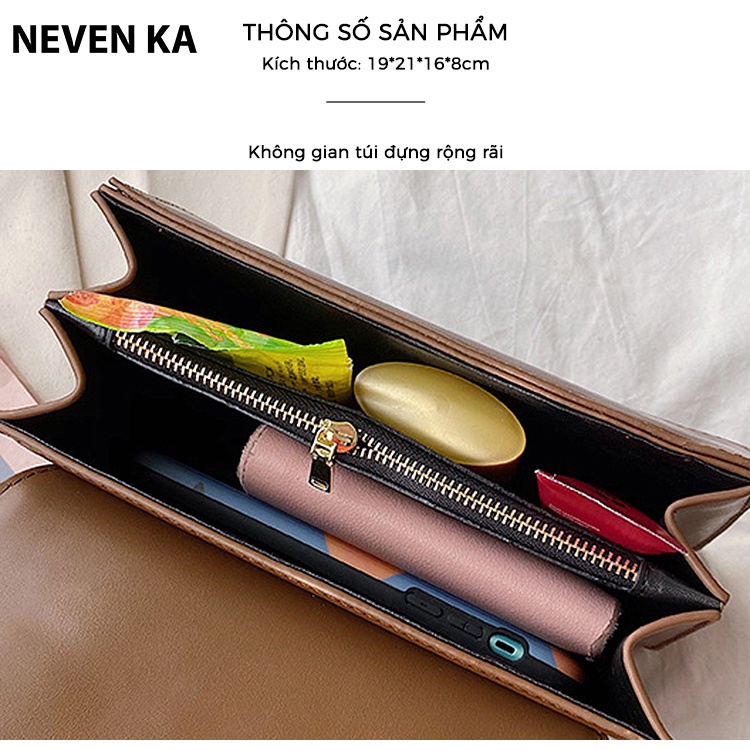 Túi Đeo Chéo Nắp Vát Da Vân Rắn Phong Cách Trẻ Trung NEVENKA N0020