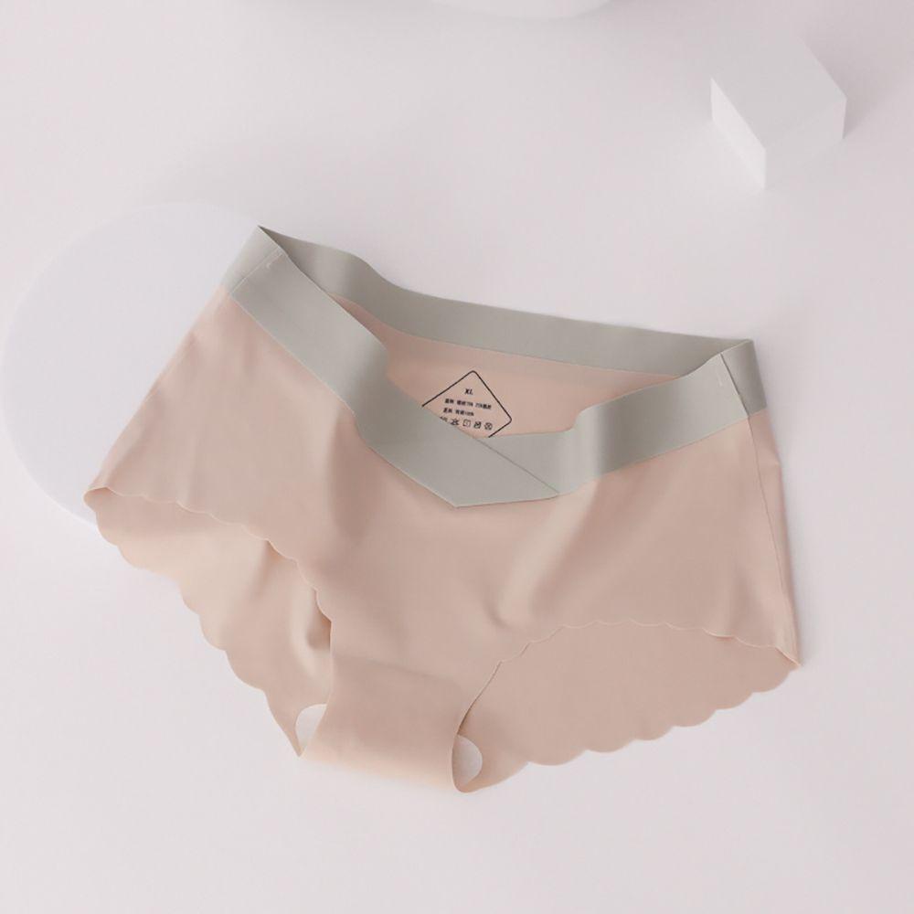 Quần Lót Lụa Lạnh Không Đường May Viền Xếp Nếp Gợi Cảm Thoáng Khí Cho Nữ