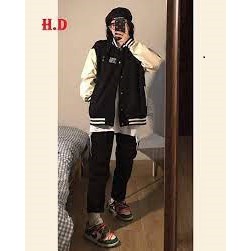 [RẺ VÔ ĐỊCH+FREESHIP]Áo bomber tay trắng Ifelli😍Chất gió mềm😍hàng 1 lớp cổ, tay áo và gấu áo có bo dệt xịn😍freesize 50kg