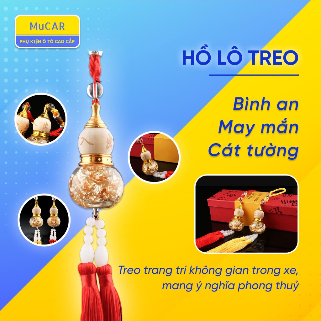 Combo 2 Nước hoa treo ô tô hồ lô bầu vàng pha lê cao cấp, khử mùi hôi chống say xe,tinh dầu lavender cao cấp
