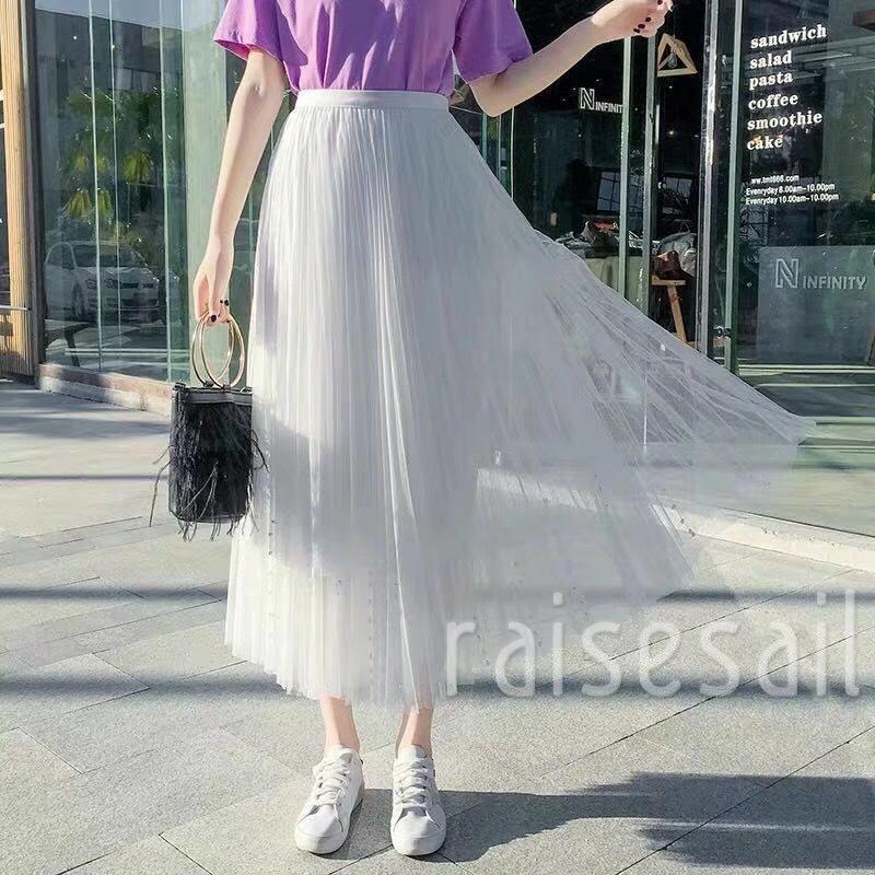 Váy Tulle dài màu trơn phong cách công chúa xinh xắn cho nữ