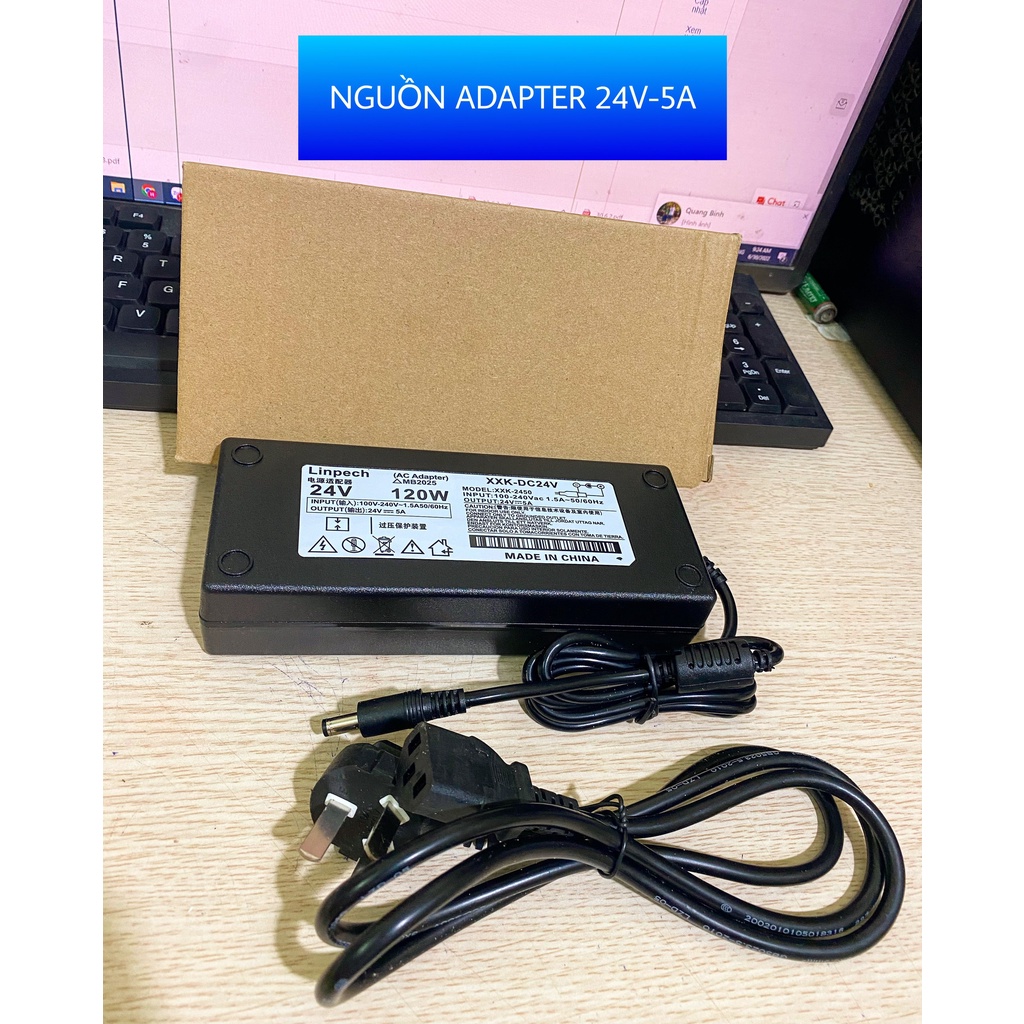 Nguồn Adapter 24V 5A Có Đèn Báo Led. Hàng Chính Hãng Linpech Mới 100%