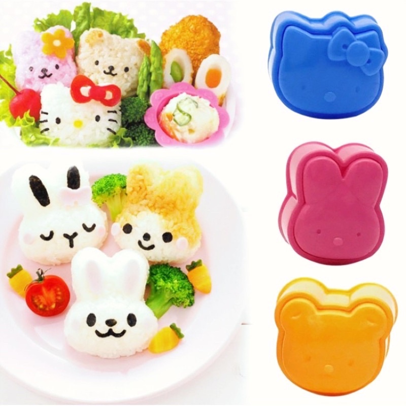 Set 3 khuôn bento ép cơm làm tàu hũ cho bé