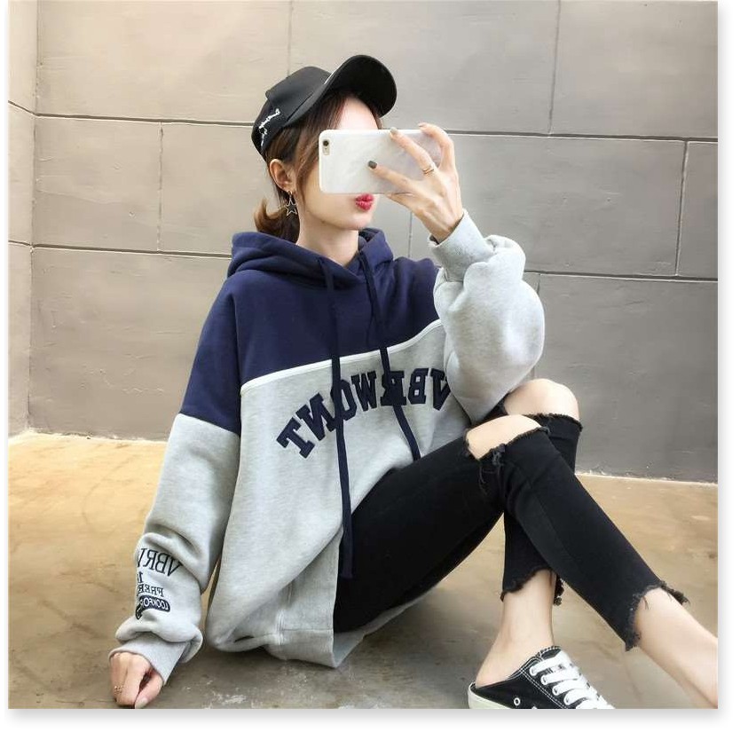 ÁO HOODIE PHỐI HAI MÀU CỰC XINH LUNG LINH