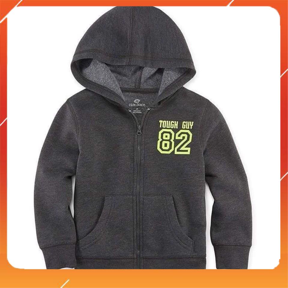 áo khoác nỉ Okie Dokie màu xám chữ 82 bé trai