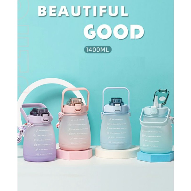 Bình Nước 1400ml Có Vạch Báo Giờ Uống Nước