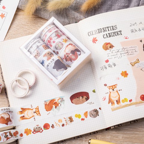 &lt;Ảnh Thật Shop Chụp&gt; Hộp 10 Cuộn Băng Dính Washi Tape Chủ Đề DIY Trang Trí Bullet Journal Nhật Ký Sổ Lưu Niệm Teeci677