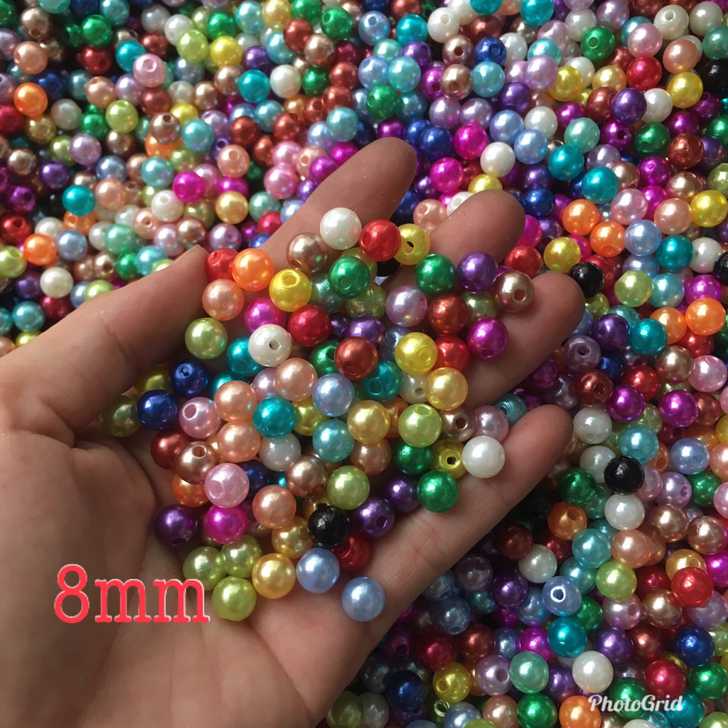 Hạt cườm nhựa nhiều màu giả trai LOẠI TỐT