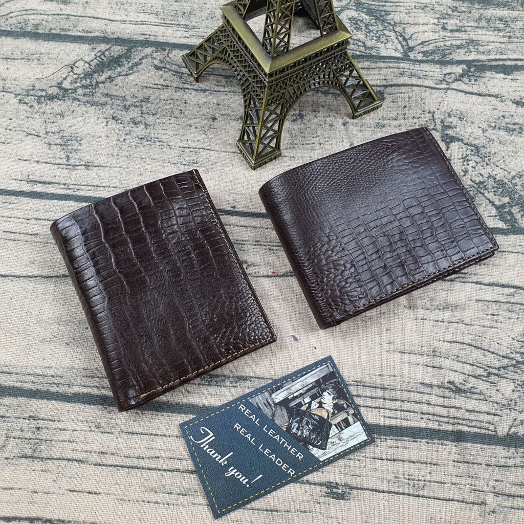 Ví mini da bò vân cá sấu MN123N – Ví ngang  - BH 3 năm