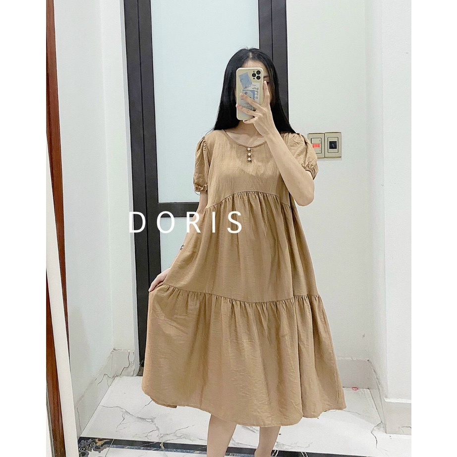 ( 40kg - 85kg ) Đầm Bầu , Suông Nhiều Màu Babydoll Cúc Ngọc Mặc Thoải Mái Suốt Thai Kì &amp; Sau Sinh Thiết Kế Tiện Lợi
