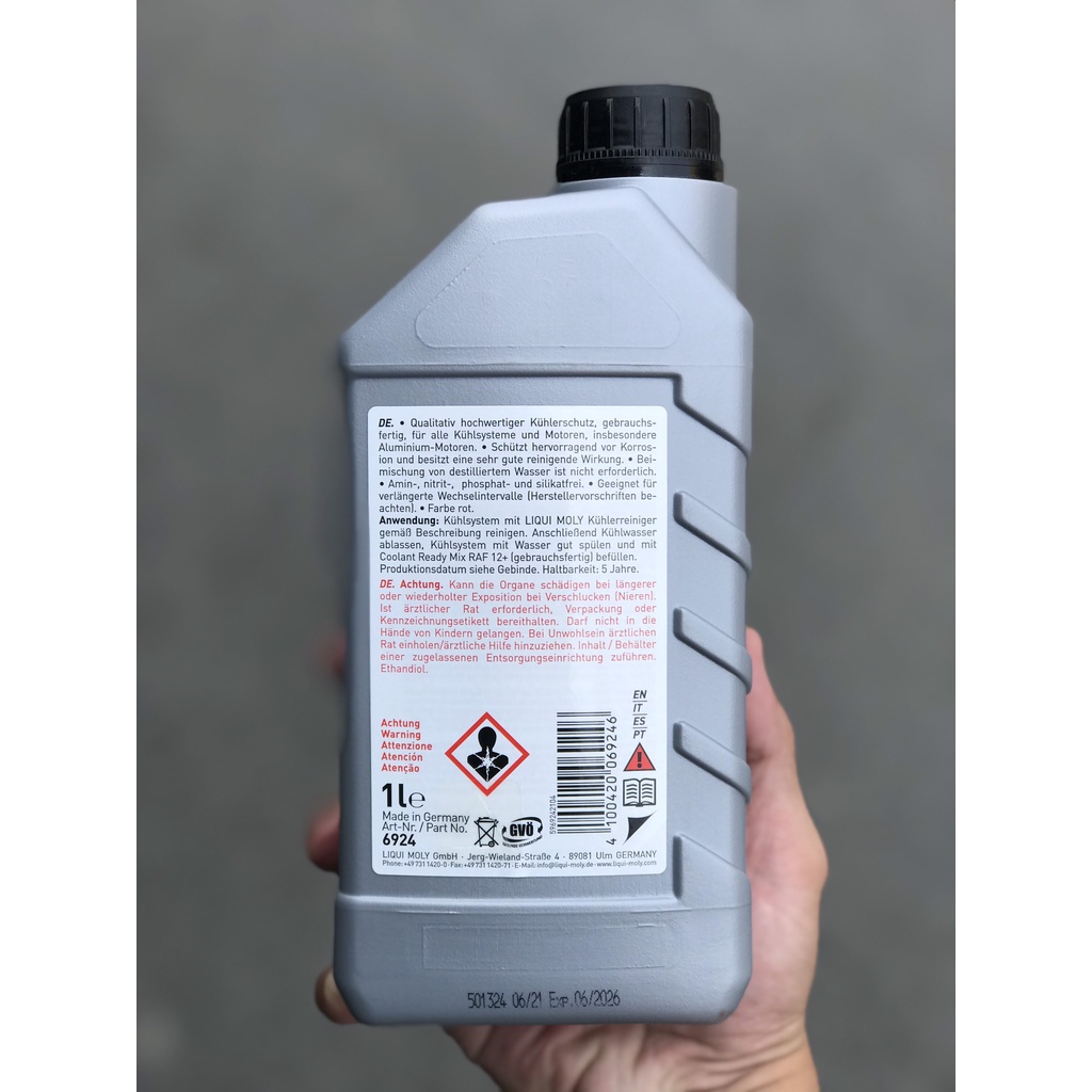 NƯỚC LÀM MÁT ĐỘNG CƠ XE LOẠI MÀU ĐỎ CAO CẤP LIQUI MOLY COOLANT 21145 1000ML
