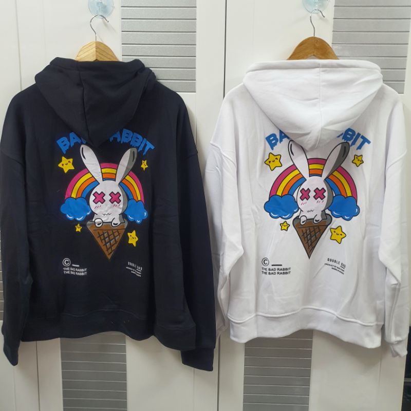 Áo khoác hoodie BAD RABBIT form rộng unisex (Ảnh thật)