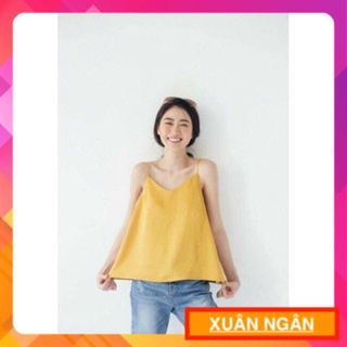 ÁO HAI DÂY CỔ TIM VOAN LỤA (y hình)