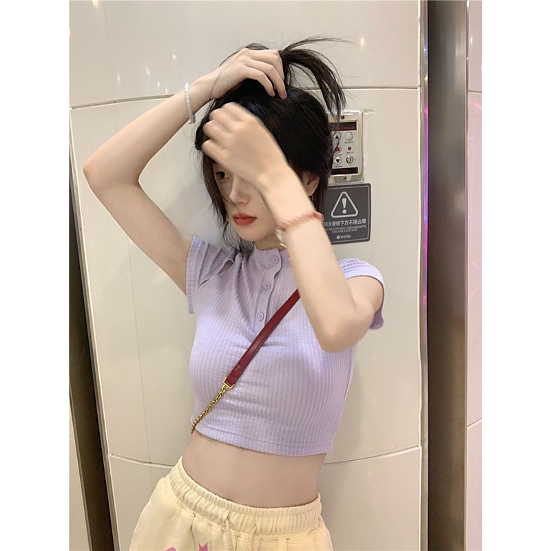 Áo Thun Tay Ngắn Dáng Ôm Thời Trang Mùa Hè Cho Nữ