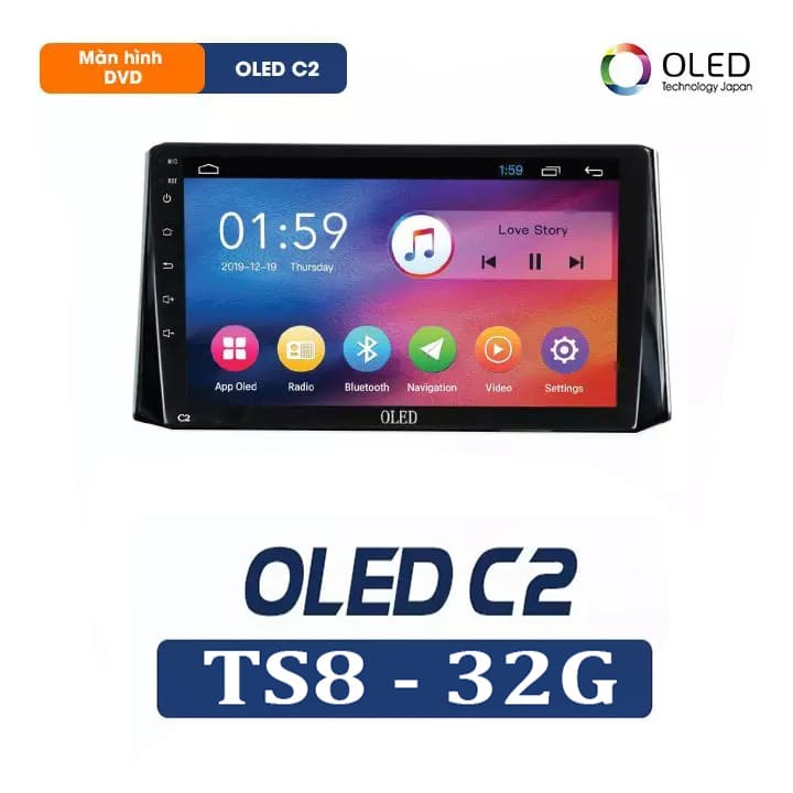 Màn hình DVD Android ô tô cao cấp OLED - C2, Wifi, 4G