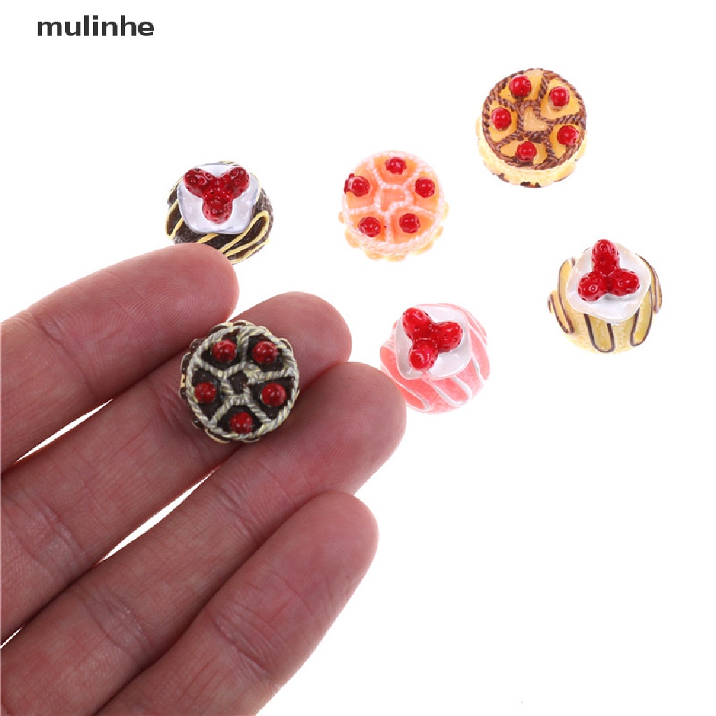 Set 6 Mô Hình Bánh Kem 3D Xinh Xắn Dùng Để Trang Trí Nhà Búp Bê