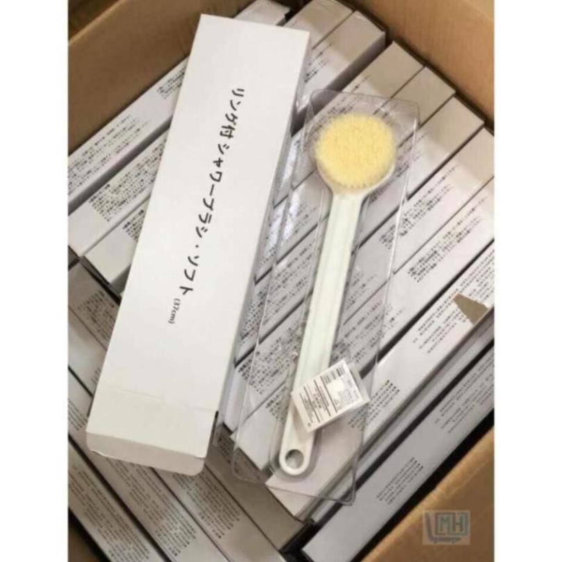 [sale] (Hàng chuẩn) Cọ lưng MUJI trắng lông siêu mềm kèm hộp sang chảnh  chuẩn 2021