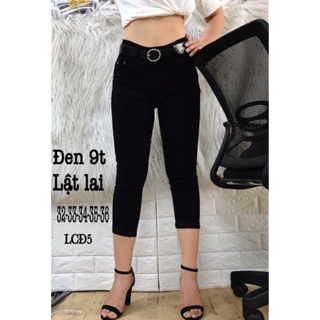 Quần 9 tấc đen lật lai form Bigsize