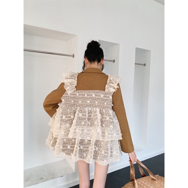 Áo vest phối ren tầng xoè koreastyle