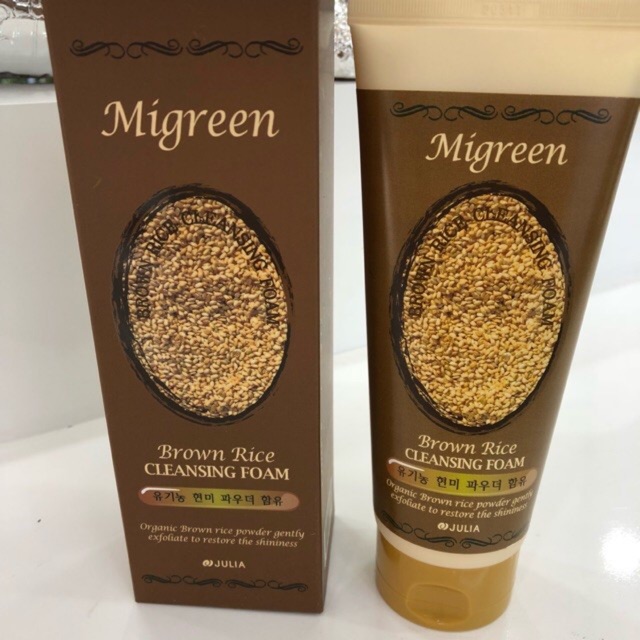 Sữa rửa mặt tạo bọt Gạo nâu MIGREEN BROWN RICE CLEANSING FOAM 170ml