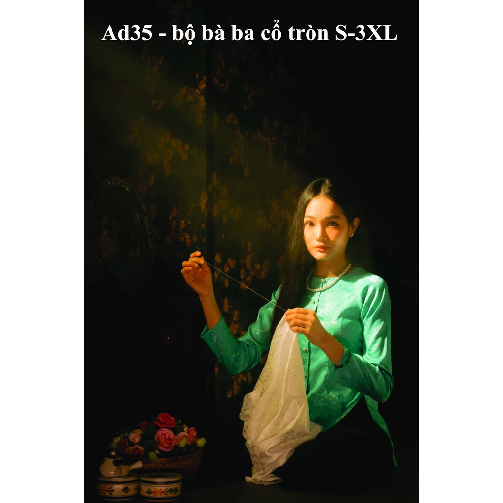Rập giấy A0 mã AD35 - bộ bà ba cổ tròn