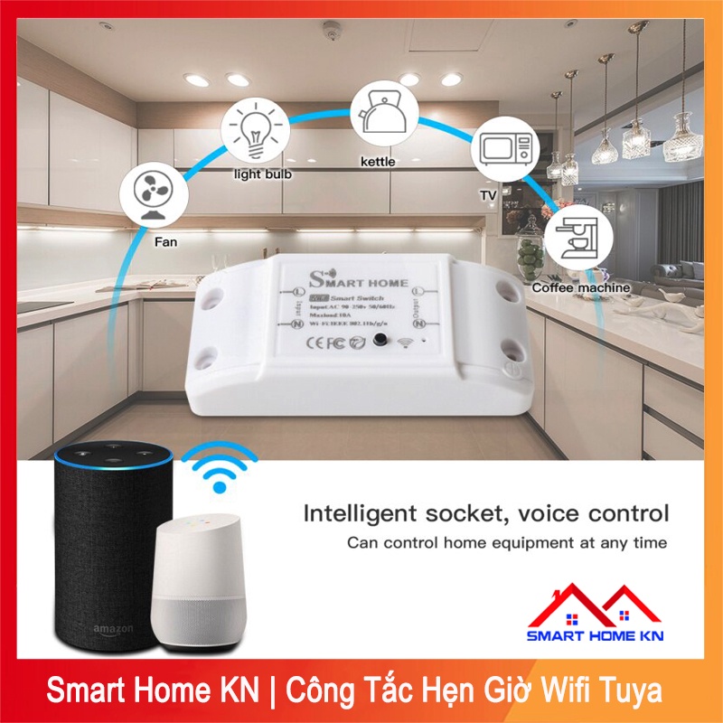 Công tắc thông minh hẹn giờ tắt mở smart switch wifi tuya điều khiển từ xa máy bơm nước bóng đèn