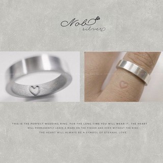 Nhẫn bạc nữ hình trái tim mặt trong độc đáo - Trang sức Nobsilver