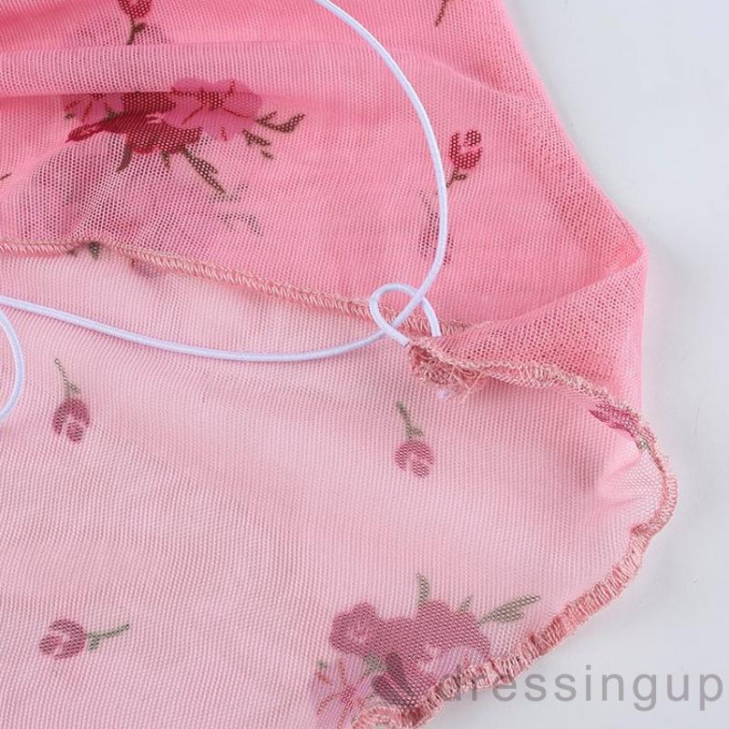 Áo Lửng Hai Dây In Họa Tiết Hoa Quyến Rũ Cho Nữ