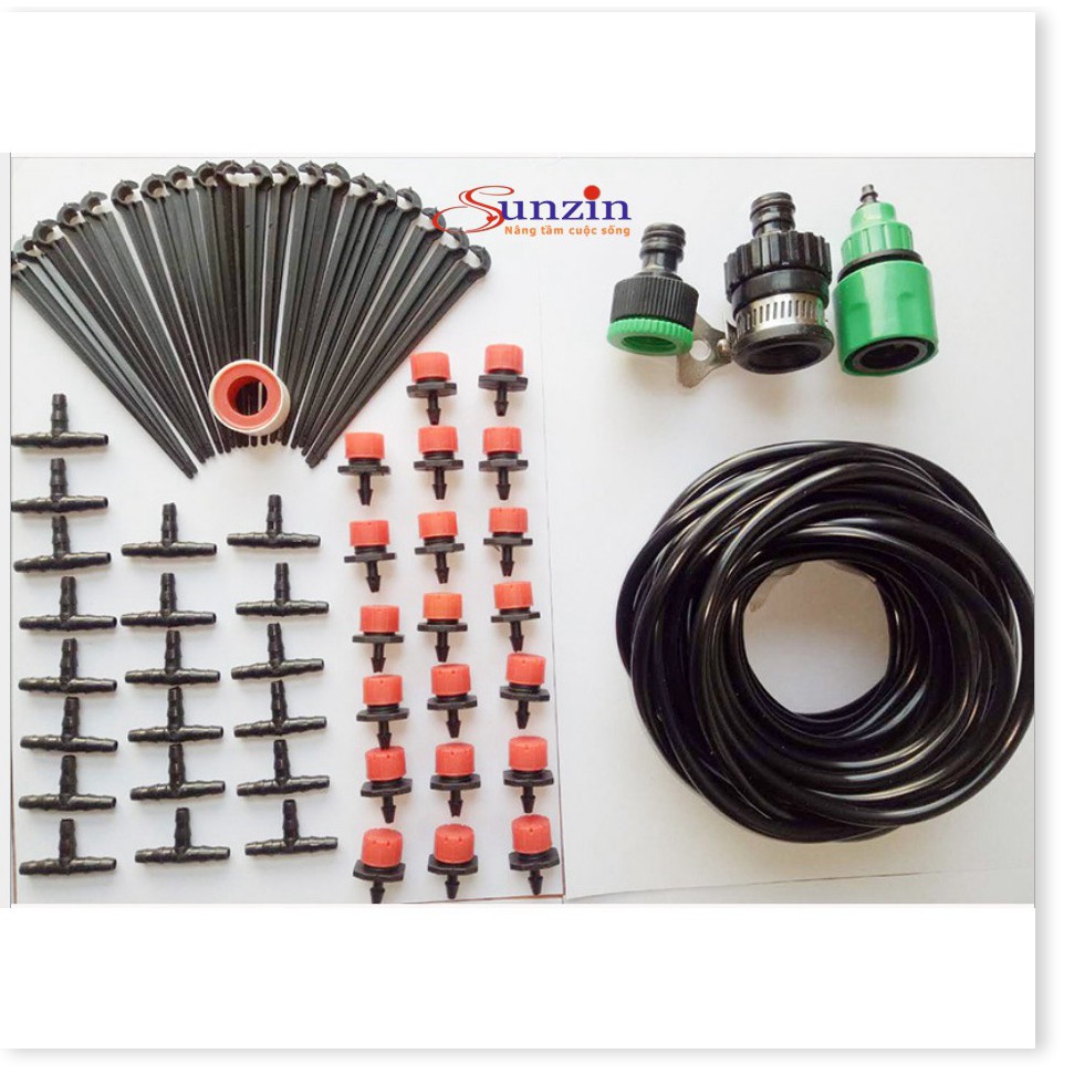 Bộ kit tưới cây, tưới rau 20 đầu phun, độ dài dây 10 mét