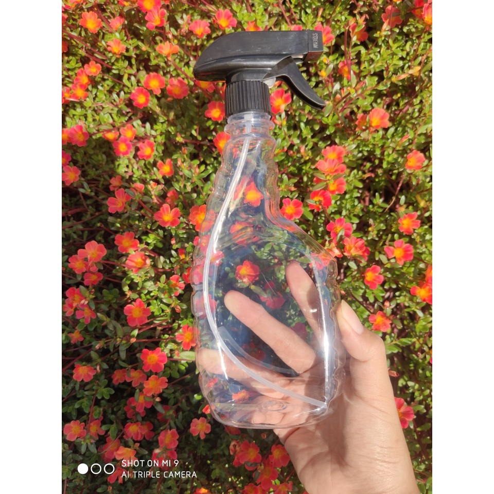 Chai xịt kính 500ml vòi xịt đựng nước xịt kính- Vỏ chai trong suốt