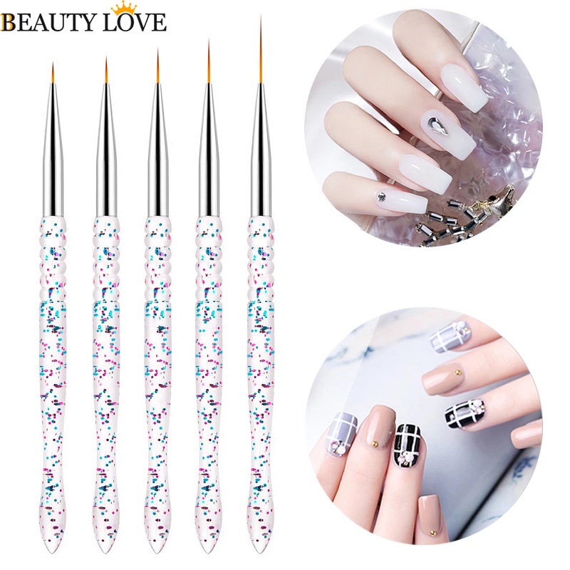 Set 5 Cọ Vẽ Trang Trí Móng Tay Nghệ Thuật Siêu Mịn / UV Gel DIY