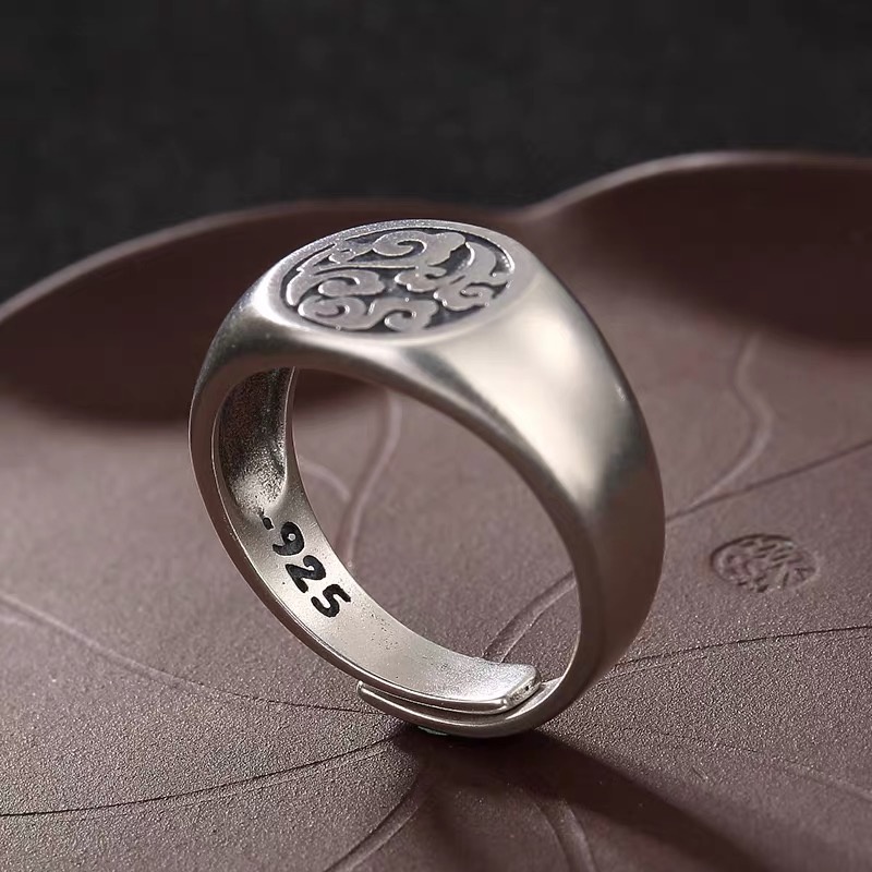Nhẫn Nam Bạc Đính Đá LA HÁN Đẹp Cá Tính Unisex HipHop Basic Ngầu Trơn Nam Ring LuciferStore Titan Không Gỉ - La Hán