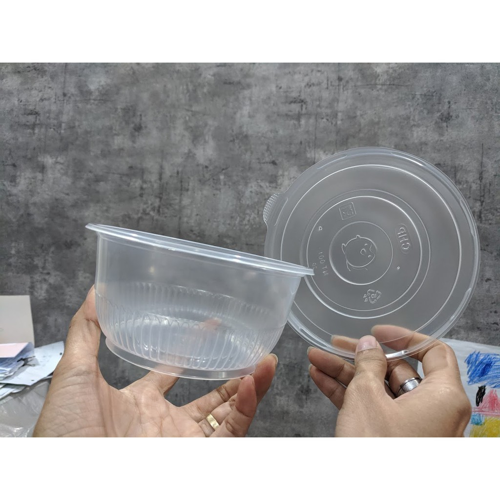 Tô nhựa trong dùng 1 lần đựng thực phẩm NÓNG / LẠNH [kèm nắp đậy] - Lốc 25 cái | BigBuy360 - bigbuy360.vn