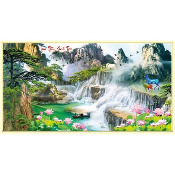 TRANH ĐÍNH ĐÁ PHONG CẢNH LƯU THỦY SINH TÀI VS193 VS194