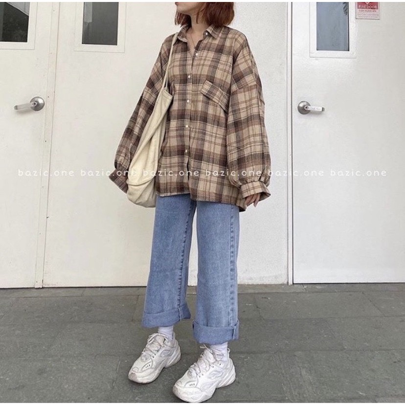 ÁO SƠ MI KẺ CARO ULZZANG / ÁO SƠ MI FORM RỘNG OVERSIZE HOT ( Kèm video sản phẩm )