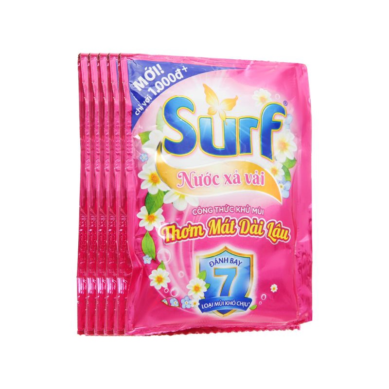 10 gói Nước xả vải Surf hương cỏ lan tỏa 27ml