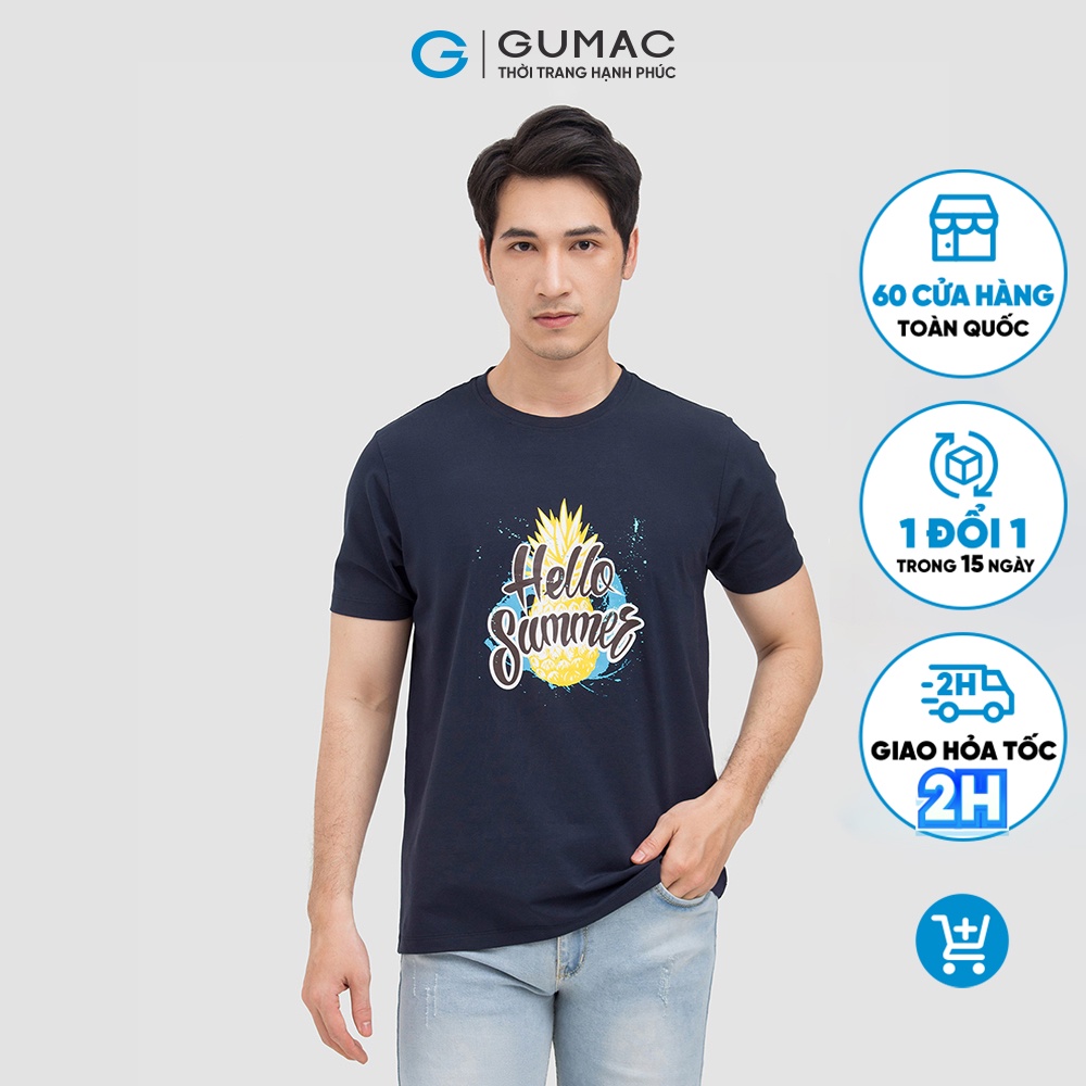Áo thun nam in HELLO SUMMER GUMAC ATNB6103