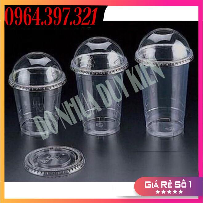 [NOWSHIP] 50 Cốc, Ly Nhựa 500ML Cốc Nhựa Dùng 1 Lần Có Nắp Loại Đẹp - Đựng Đồ Uống - Có Thể Dùng Được Màng Ép Ly