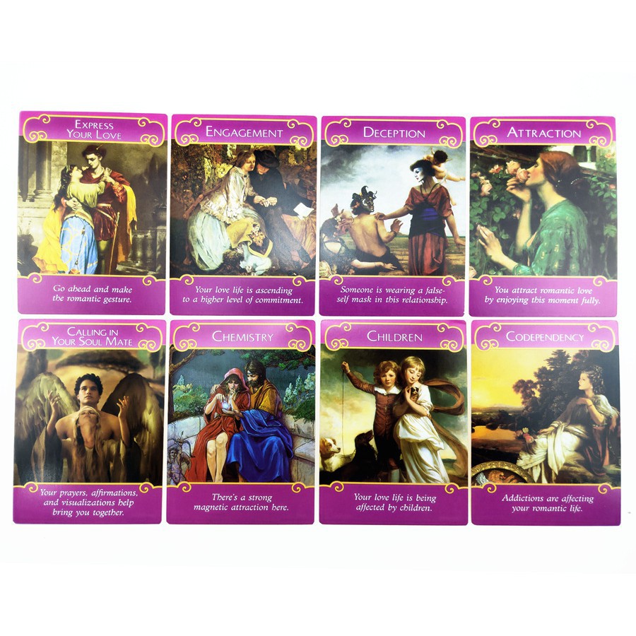 Bộ Bài Bói Tarot Romance Angels Oracle Cards Cao Cấp và Túi Nhung Đựng Tarot và Khăn Trải Bàn Tarot Toyvnmall