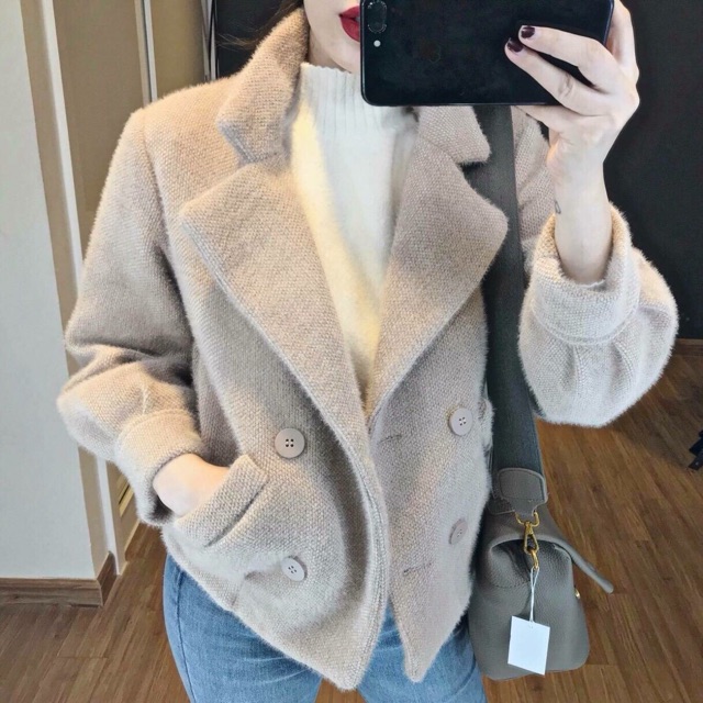 (CÓ SĂN) Áo khoác dạ lông hàng LOẠI 1 chuẩn mác yuxi