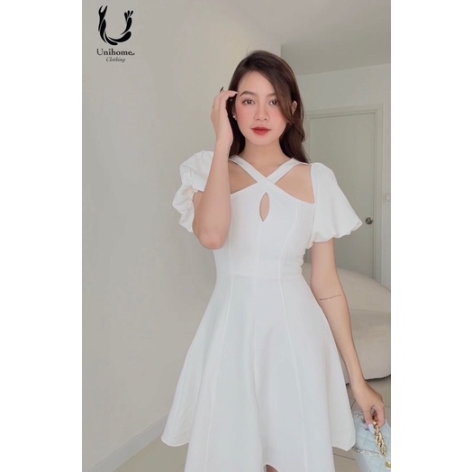 Đầm Váy Chéo Cổ 8 Mảnh Thanh Lịch Mặc Đi Chơi Đi Làm