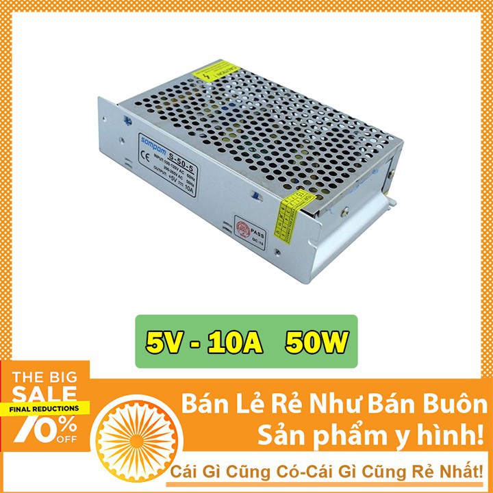 Nguồn Tổ Ong Trong Nhà 5V 10A - Công Suất Thực 50W