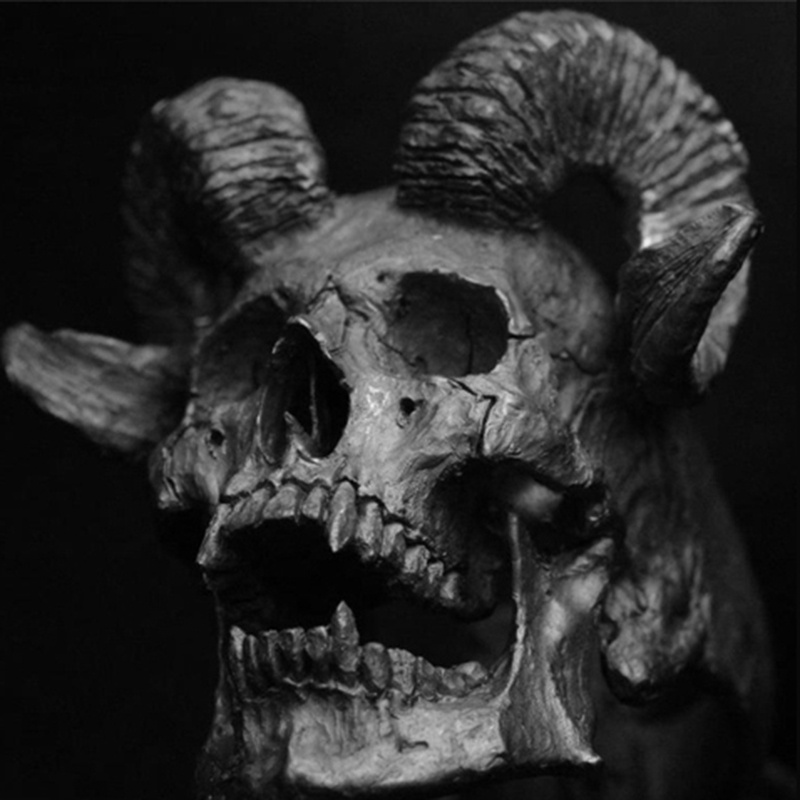 Nhẫn hình đầu lâu Satan dê bằng thép không gỉ phong cách cổ điển thời trang cho nam #7