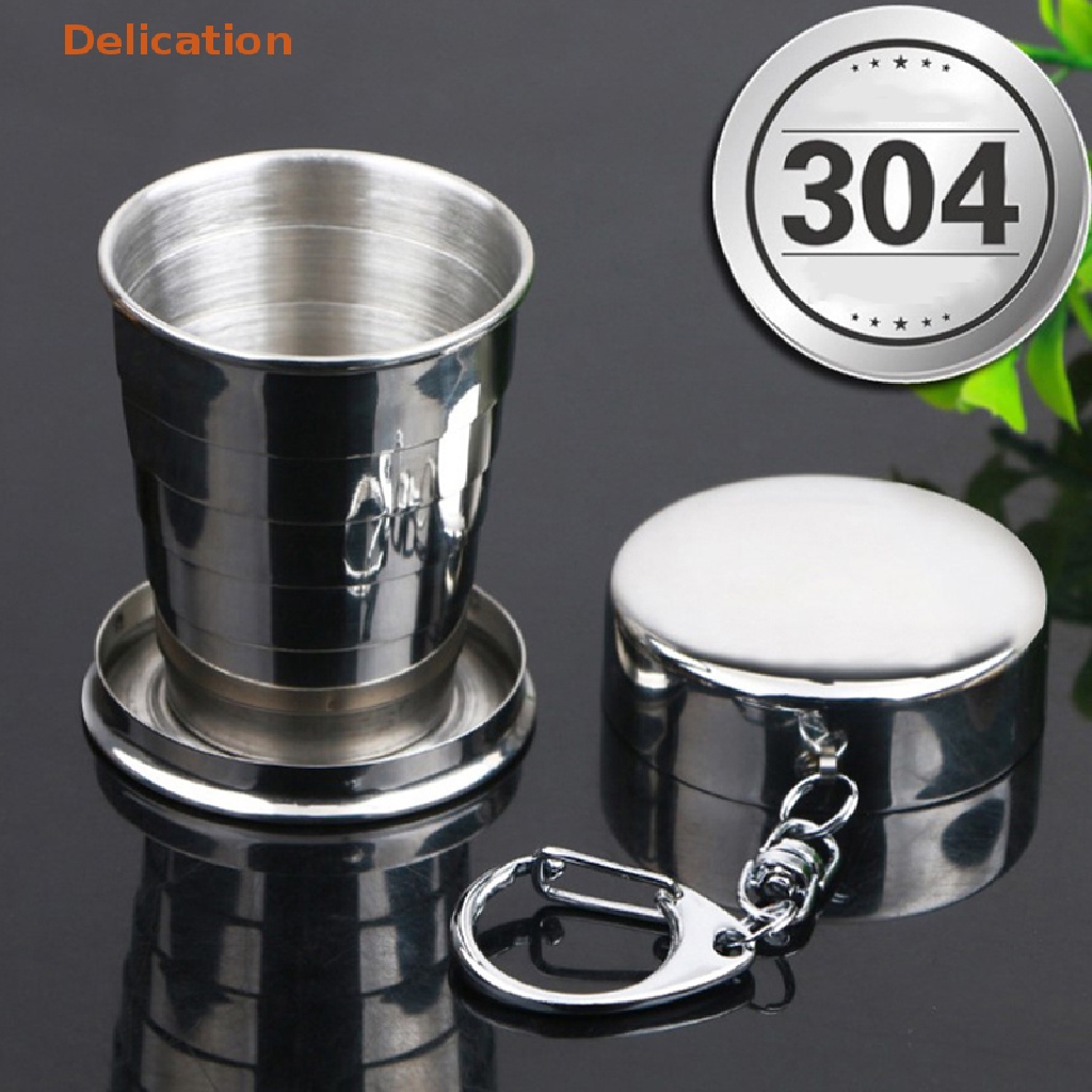 Cốc Inox Có Thể Gấp Gọn Kèm Móc Khóa Tiện Dụng
