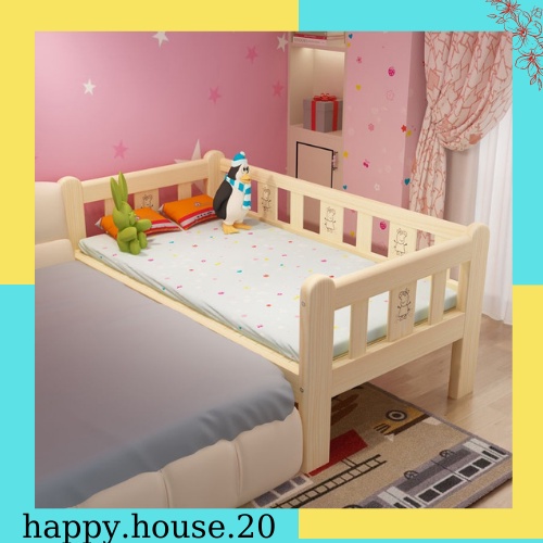 Giường Nằm Cho Bé Làm Từ Gỗ Thông Cao Cấp Quây 3 Mặt 150*70*40