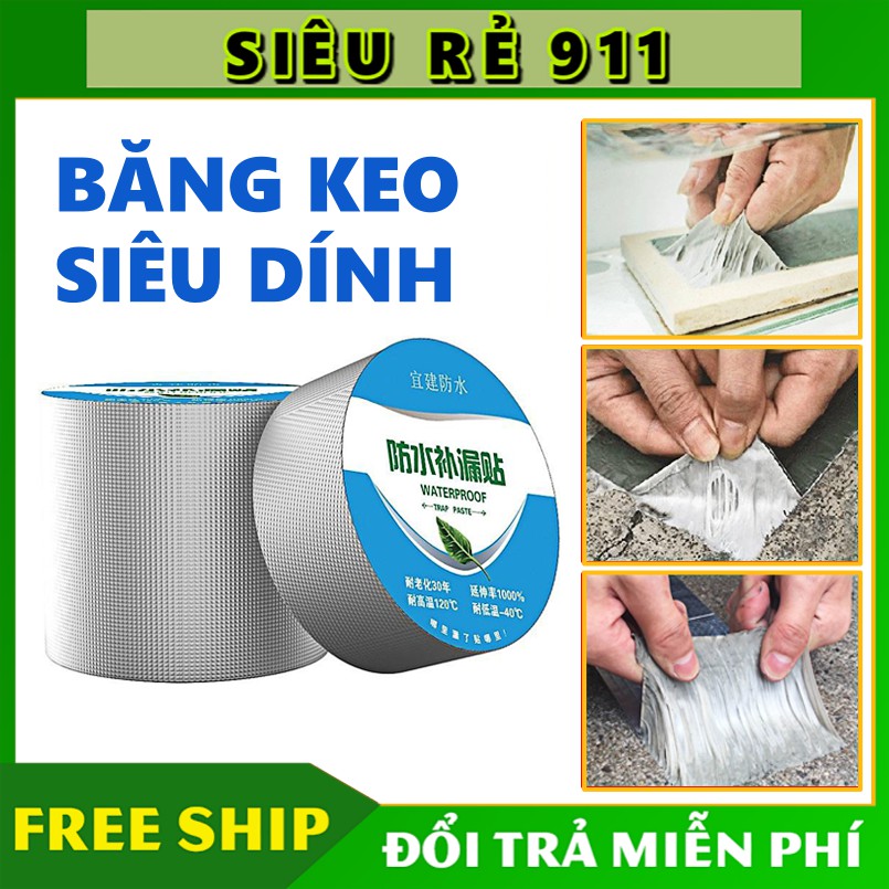 5 Mét Băng Keo Chống Dột Mái Tôn Đa Năng Siêu Dính Cuộn 10cm 🚛Miễn Phí Ship️🚛 Băng Dán Siêu Dính