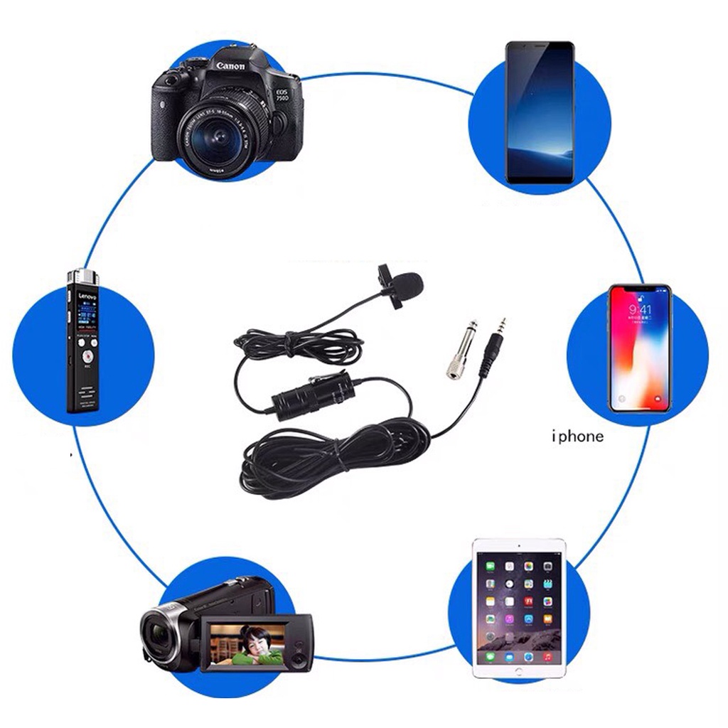 Micro thu âm kẹp áo FB-116 lọc tạp âm, thu âm cực tốt Jack 3.5mm và 6 ly dùng cho điện thoại, máy ảnh, PC - Sunrise