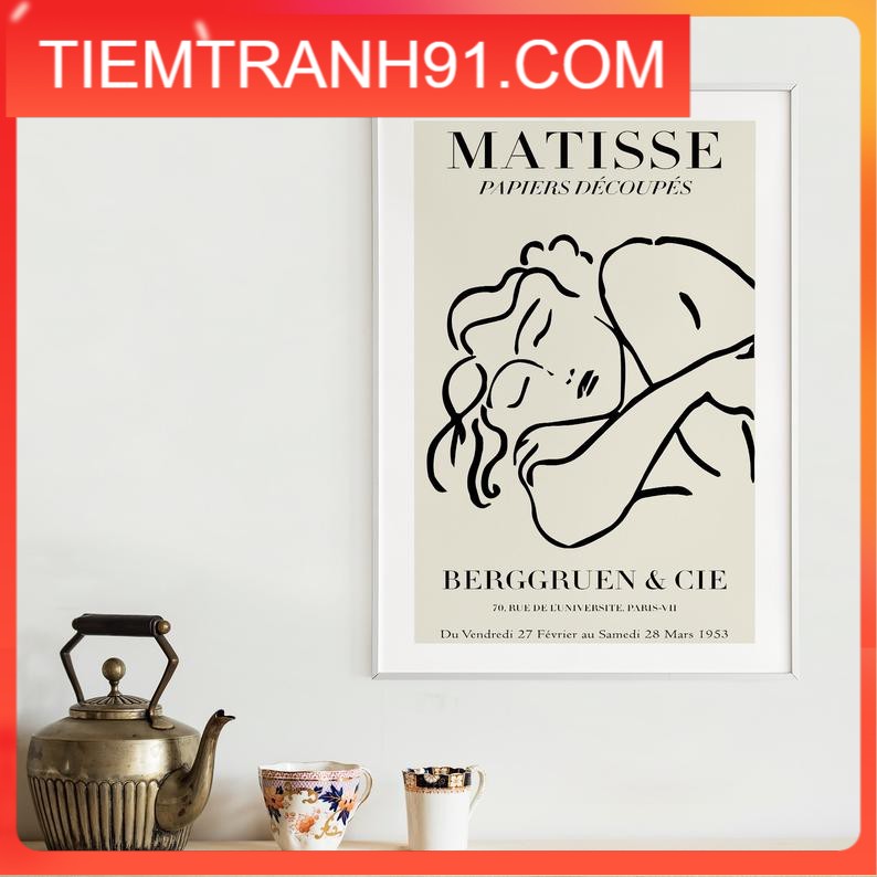 Tranh Canvas Cao Cấp  Tranh Matisse Sleeping Woman Print, Henri Matisse Art Exhibition Poster, French Wall Art