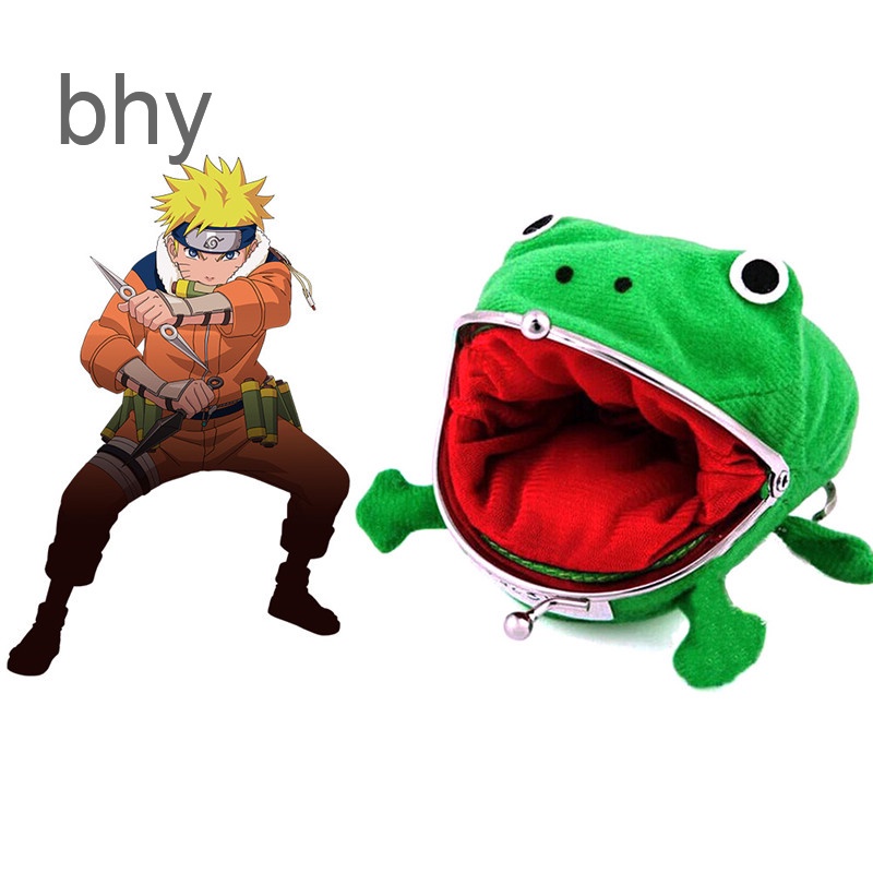 Ví đựng tiền xu thiết kế chú ếch hoạt hình phong cách Naruto đáng yêu thời trang