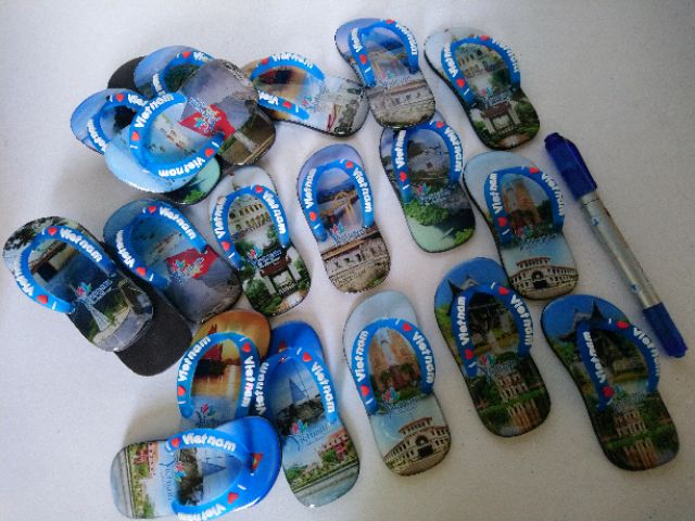 Magnet hít dính tủ lạnh cặp 2 chiếc dép lào lưu niệm hình ảnh Việt Nam Hình Ảnh Việt Nam - Quà Tặng - Quà Lưu Niệm Việt